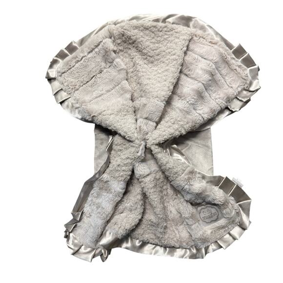 Kathy Ireland Demdaco Baby Taupe Patchwork Plush Blanket Little‎ Snuggles New - Picture 3 of 8